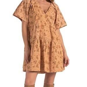 Elan Floral Brown Mini Dress